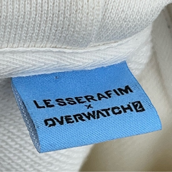 Overwatch x Le Sserafim M hoodie sweatshirt 0289 unisex men ivory white graphic - Picture 9 of 10